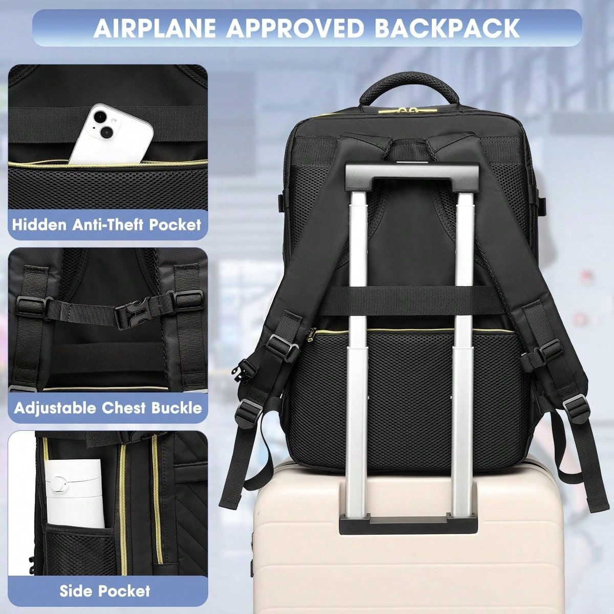 Large Carry On Travel Backpack - Laptop Backpack Anti Theft recension och pris
