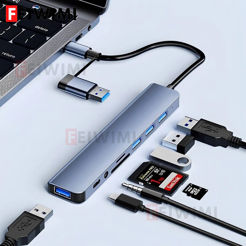 8 in 2 Port USB C Splitter USB - Laptop Accessories Hub recension och pris