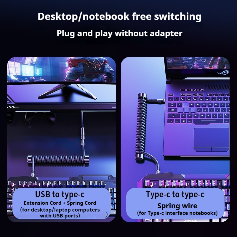 Eary 1.2m Coiled Keyboard Cabl - Laptop Accessories And Gadgets recension och pris