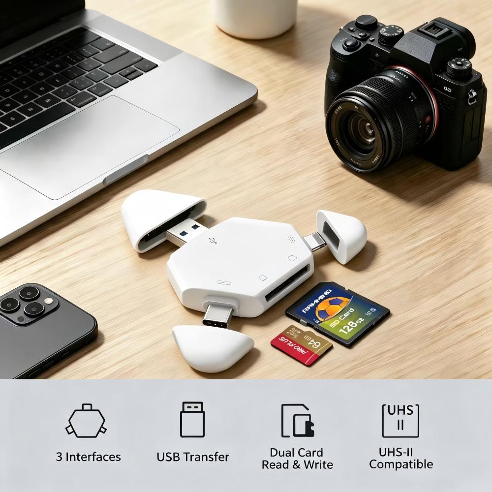 3 In 1 Memory Card Reader With - Laptop Ergonomic Accessories recension och pris