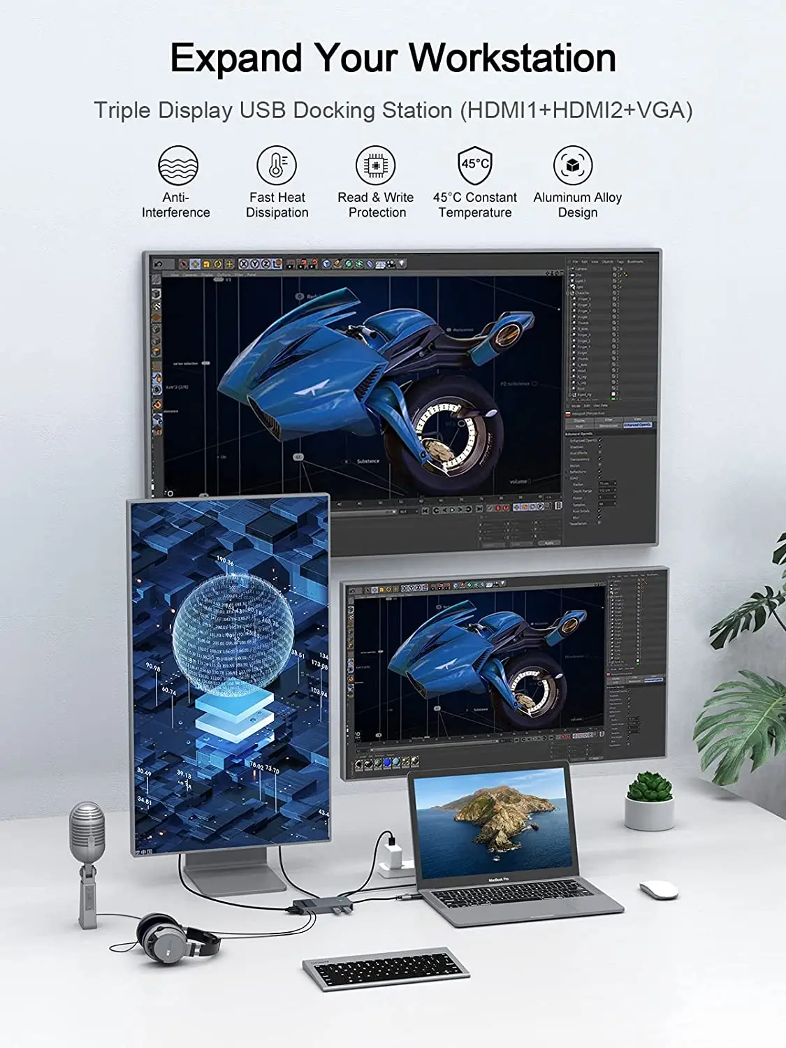 QGeeM USB 3.0 Docking Station, - Laptop Accessories Hub recension och pris