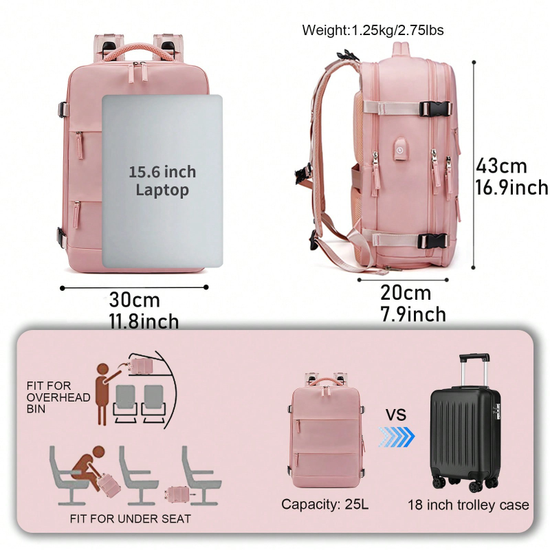Travel Backpack Carry On Anti  - Laptop Backpack Anti Theft recension och pris