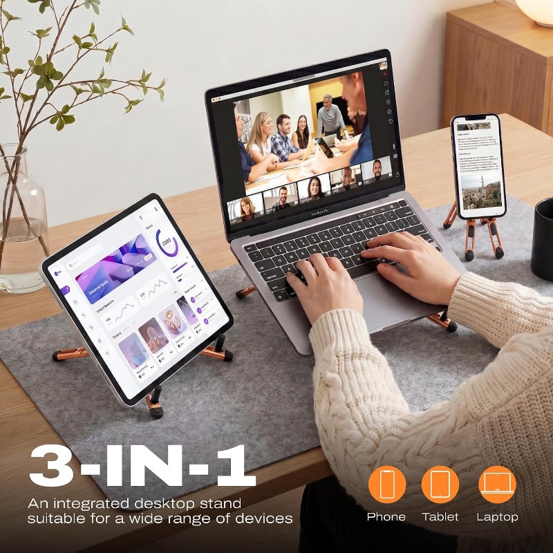 3-in-1 Magnetic Foldable Stand - Laptop Stand Riser recension och pris