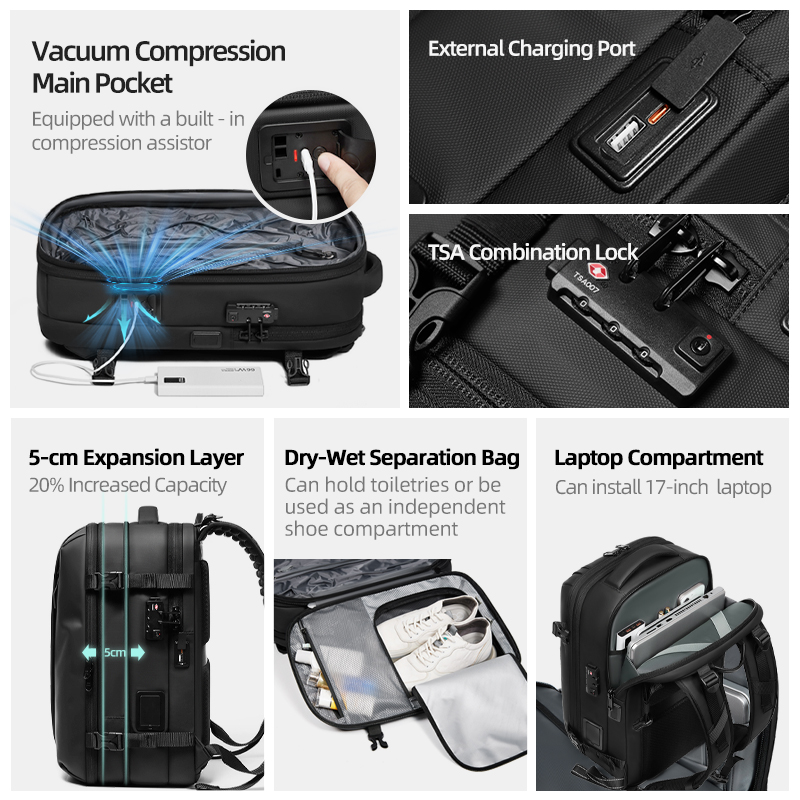 Men Travel Backpack One Click  - Laptop Backpack Anti Theft recension och pris